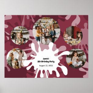 Treny Art Birthday 5 Fotos Collage Template Poster