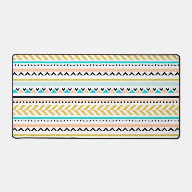 Treny Geometric Aztec Inspiriertes Muster Schreibtischunterlage (Vorderseite)