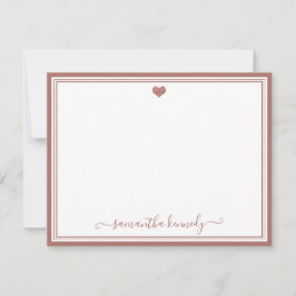 Treny Girly Chic Rose Gold Herzstück Individuelle  Mitteilungskarte
