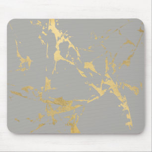 Treny Gold Marble Muster auf Grau Mousepad