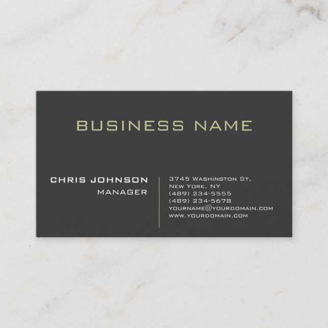 Treny Gray Charming Manager Business Card Visitenkarte (Vorderseite)