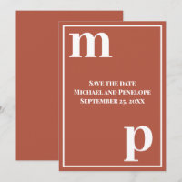 Treny Letters Monogram Terracotta Save the Date