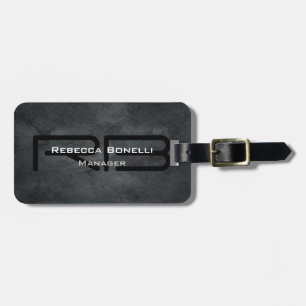 Treny Style Gray Monogram Minimalistisch Schlicht  Gepäckanhänger