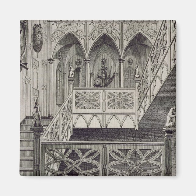 Treppe auf Strawberry Hill, graviert von J. Newto Magnet (Vorne)