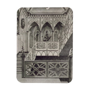 Treppe auf Strawberry Hill, graviert von J. Newto Magnet