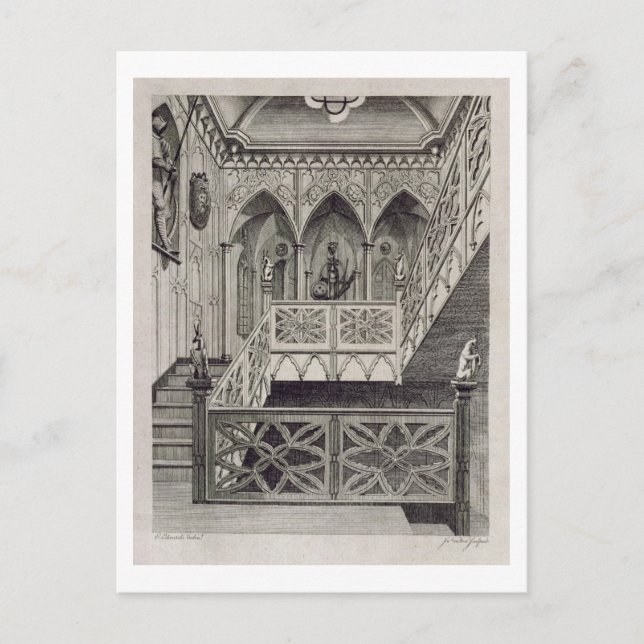 Treppe auf Strawberry Hill, graviert von J. Newto Postkarte (Vorderseite)