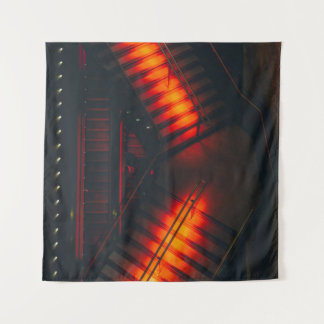 Treppe aus schwarzem Metall Wandteppich