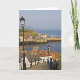 Treppe hinunter zum Hafen, Whitby, Norden Karte