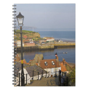 Treppe hinunter zum Hafen, Whitby, Norden Notizblock