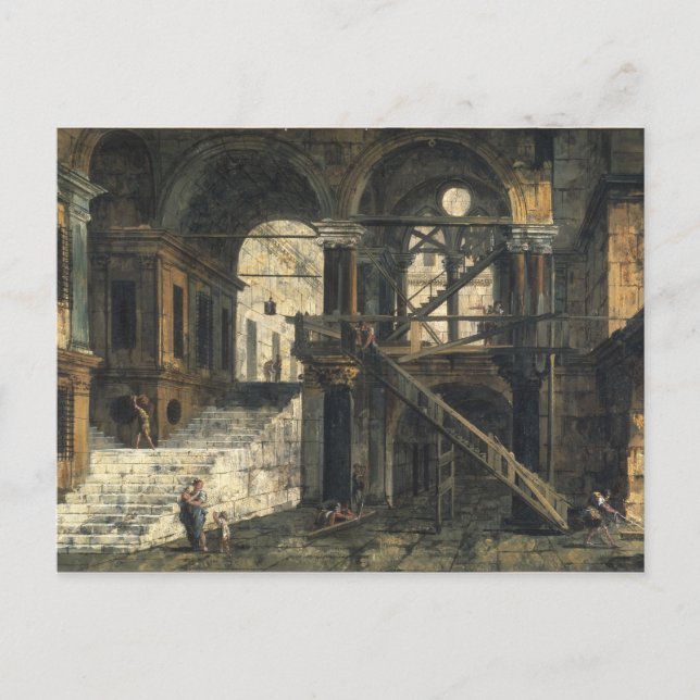Treppe in einem Renaissancehaus, c.1741-42 Postkarte (Vorderseite)