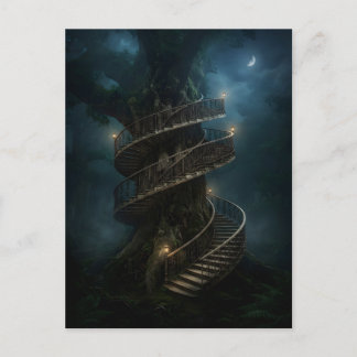 Treppe um einen Baum gewickelt Postkarte