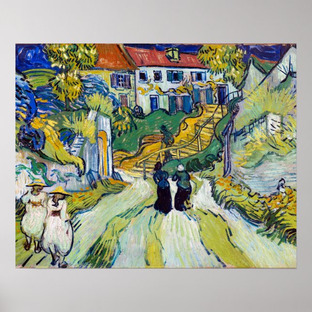 Treppe von Auvers durch Vincent Van Gogh Poster (Vorne)