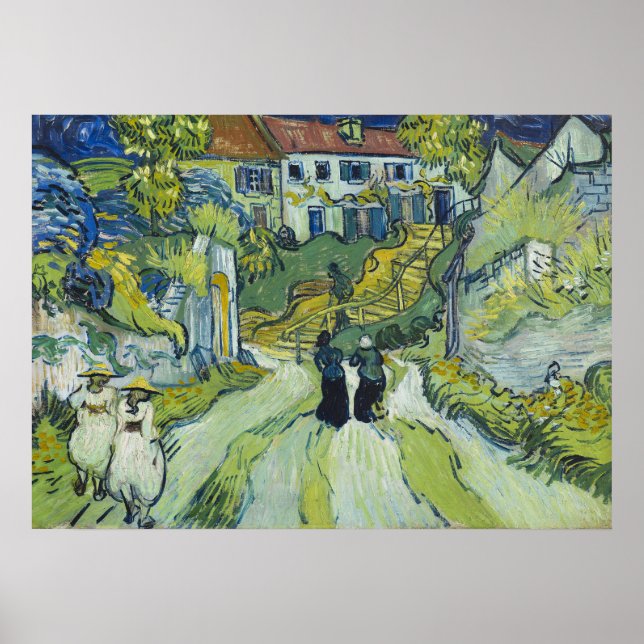 Treppe von Auvers durch Vincent van Gogh Poster (Vorne)