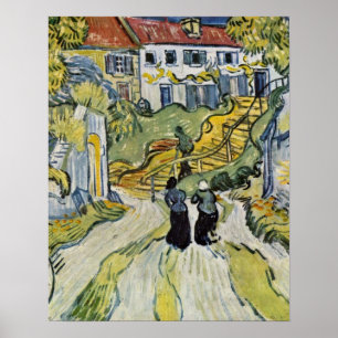 Treppe von Auvers durch Vincent Willem van Gogh Poster
