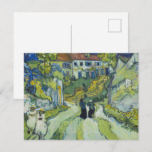 Treppe von Van Gogh in Auvers Landschaft Kunst Postkarte