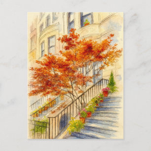 Treppe zu Herbstlaube Herbst Postkarte