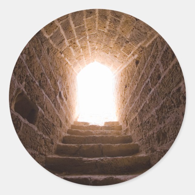 Treppe zu Himmelsaufklebern Runder Aufkleber (Vorderseite)