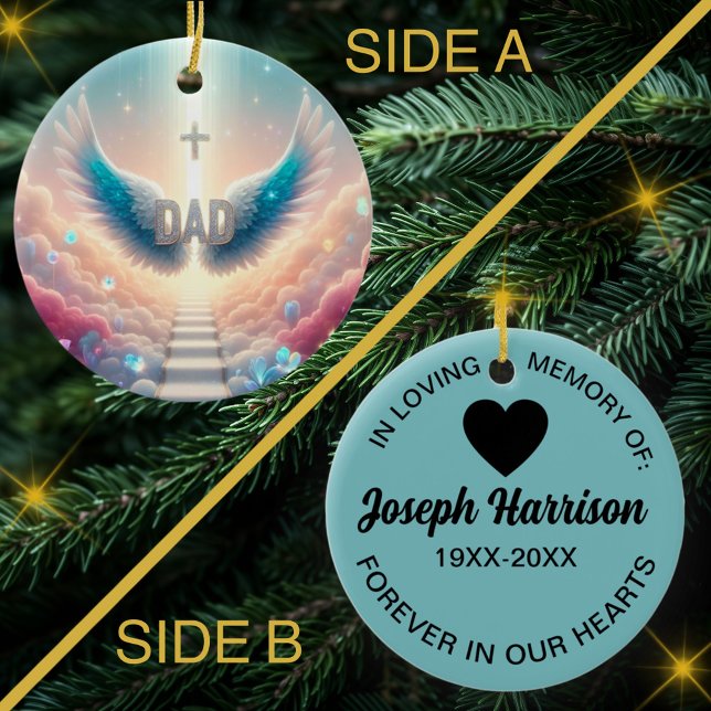 Treppe zum Paradies Vater Angel Wings Memorial Keramik Ornament (Von Creator hochgeladen)