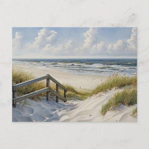 Treppe zum Strand Küstenkunst Postkarte