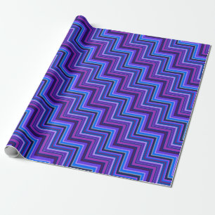 Treppen aus blauem und lila Streifen Geschenkpapier