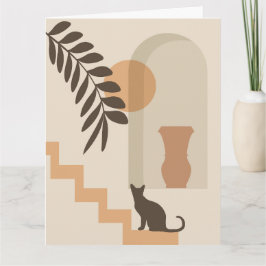 Treppen-Blatt-Vase Katze, Boho-Abstract-Geometrisc Karte