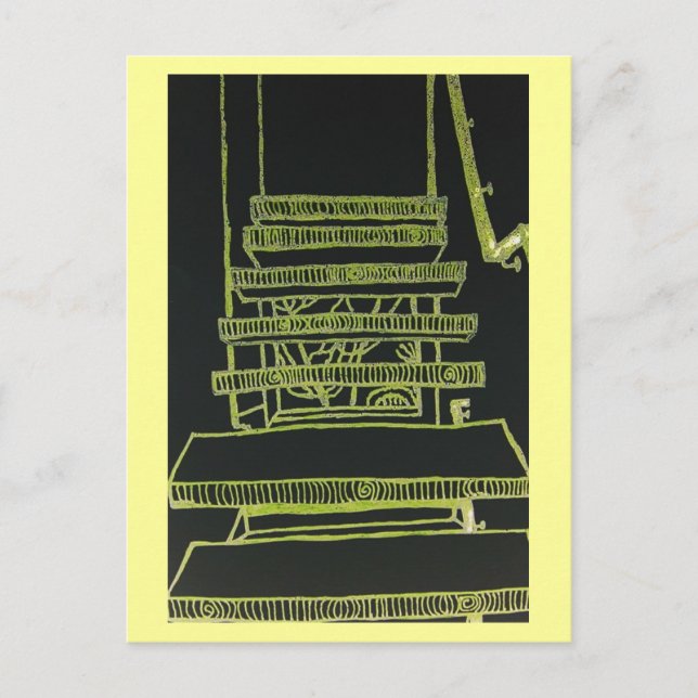 Treppen Floating Postkarte (Vorderseite)