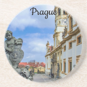 Treppen mit Stein Engel in der Kirche Loreto Prag Getränkeuntersetzer