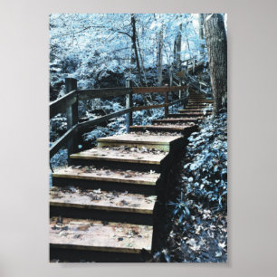 Treppen Nachtlandschaft Poster