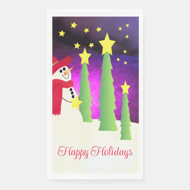 Treppen und Schneemann Serviette (Vorderseite)