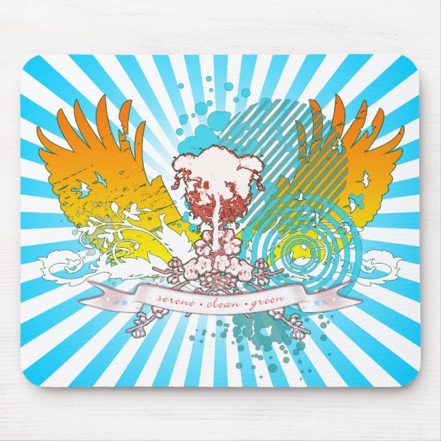Treppenbaum, ruhig - sauber - grün. -Gestalted Mousepad (Vorne)