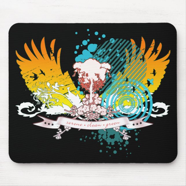 Treppenbaum, ruhig - sauber - grün. mousepad (Vorne)