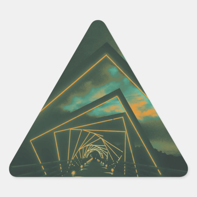 Treppenbrücke Dreieckiger Aufkleber (Vorderseite)