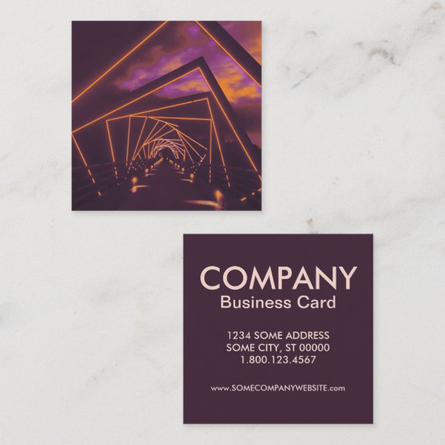 Treppenbrücke Quadratische Visitenkarte (Vorne/Hinten)