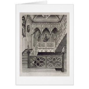 Treppenhaus am Erdbeerhügel, graviert von J. Newto