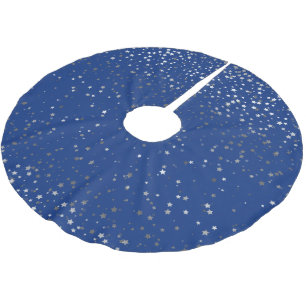 Treppenhaus-Silbergraue Sterne Royal Blue Polyester Weihnachtsbaumdecke