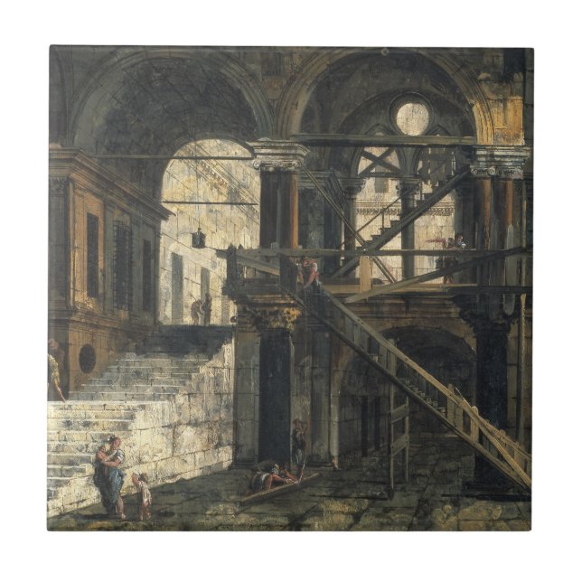 Treppenhausschacht in einem Renaissance-Haus, Fliese (Vorderseite)