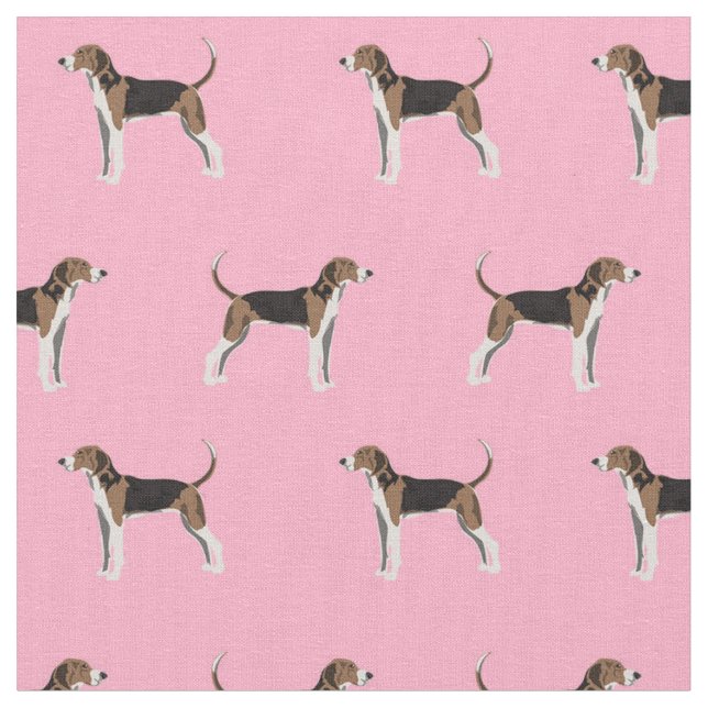 Treppenhund Walker Coonhound Hund rosa Stoff (Nahaufnahme)