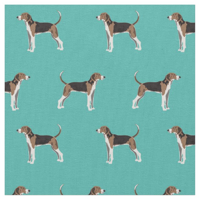 Treppenhund Walker Coonhound Hund Türkis Stoff (Nahaufnahme)