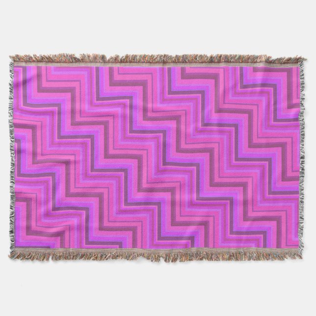 Treppenmuster aus rosa Streifen Decke (Vorderseite)