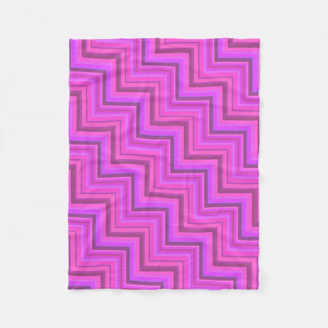 Treppenmuster aus rosa Streifen Fleecedecke (Vorderseite)