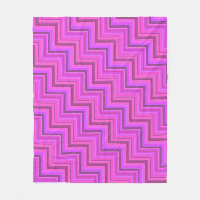Treppenmuster aus rosa Streifen Fleecedecke (Vorderseite)