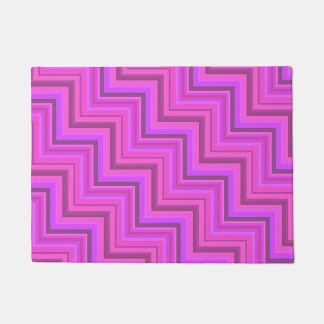 Treppenmuster aus rosa Streifen Fußmatte (Vorderseite)