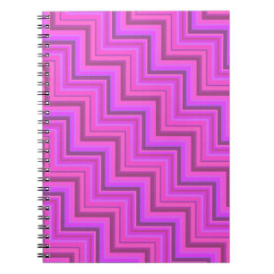Treppenmuster aus rosa Streifen Notizblock
