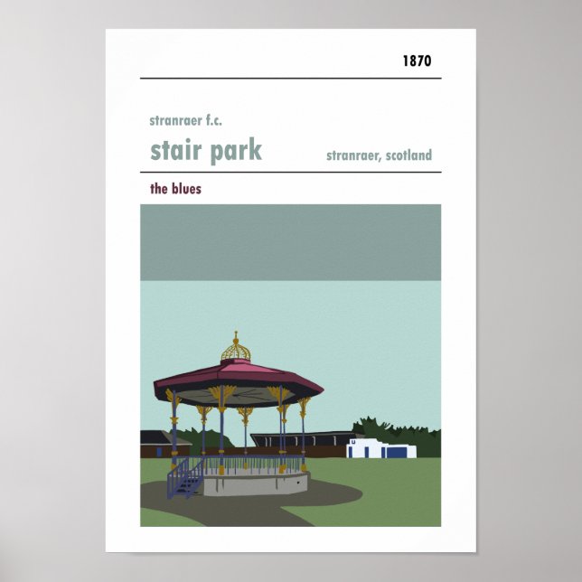Treppenpark, Stranraer. Stadion Print Poster (Vorne)