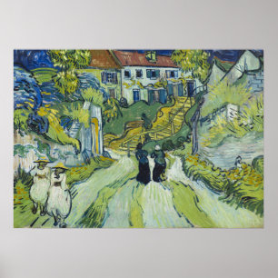 Treppenweg von Van Gogh in Auvers Landschaftskunst Poster