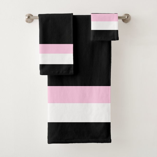Très Chic Black Stripes Badhandtuch Set (Insitu)