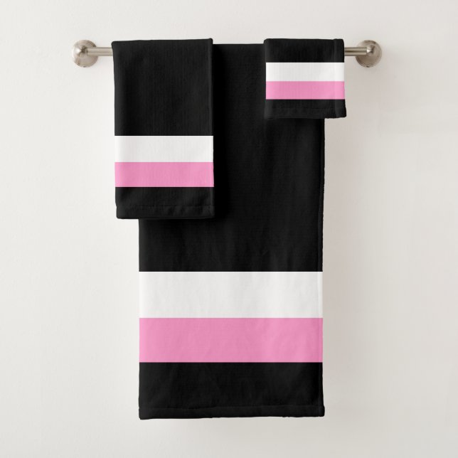 Très Chic Black Stripes Badhandtuch Set (Insitu)