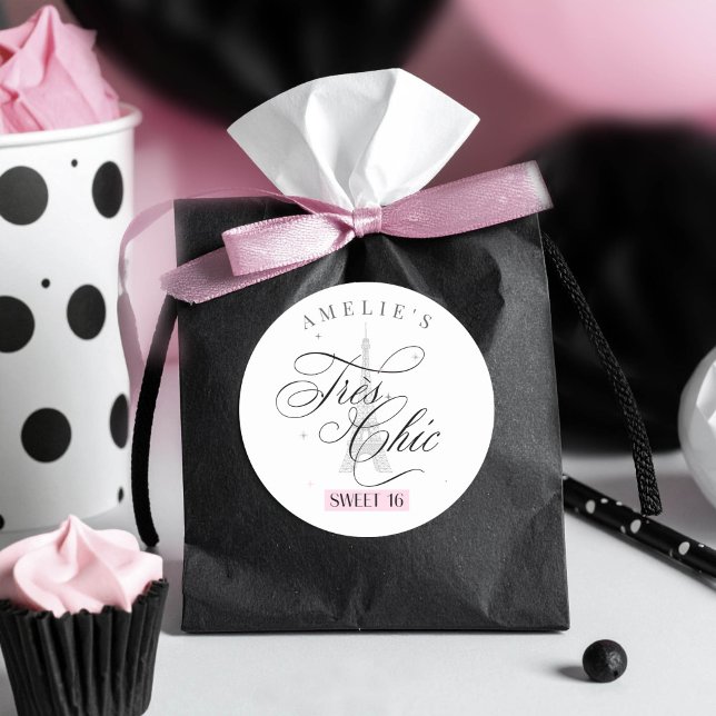 Très Chic Paris Sweet 16 ID1162 Runder Aufkleber (Von Creator hochgeladen)