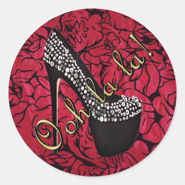 Tres Chic Rouge Fleurs Sticker (Vorderseite)