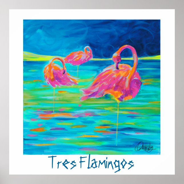 Tres Flamingos Poster (Vorne)